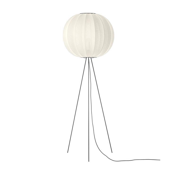 Lampadaire rond polyester tricoté Ø60cm KNIT WIT HIGH blanc perle