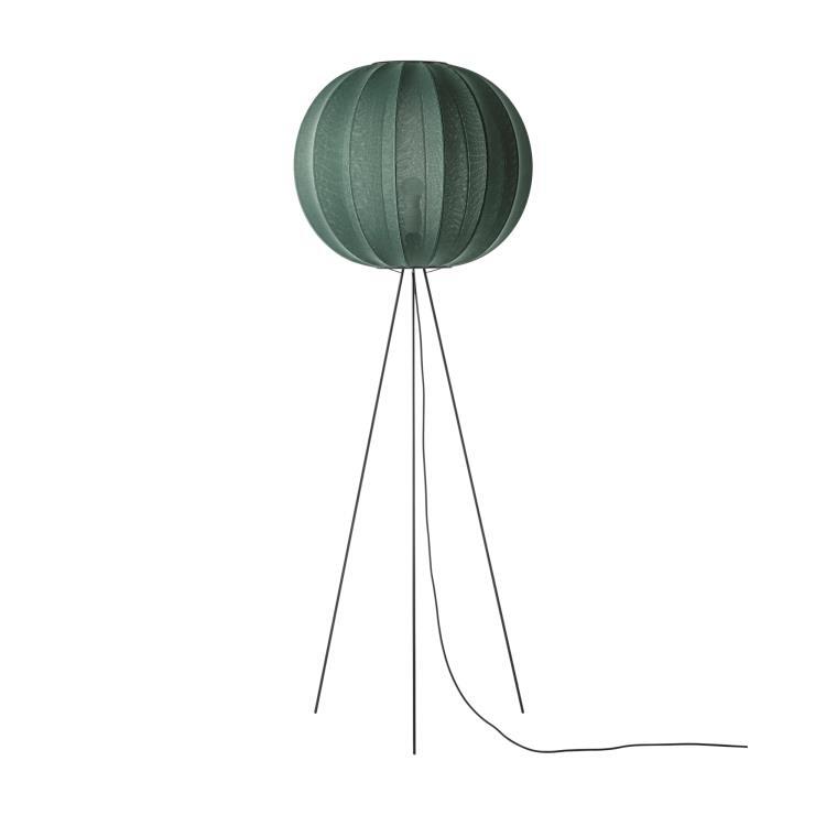 Lampadaire rond polyester tricoté Ø60cm KNIT WIT HIGH Tweed Green