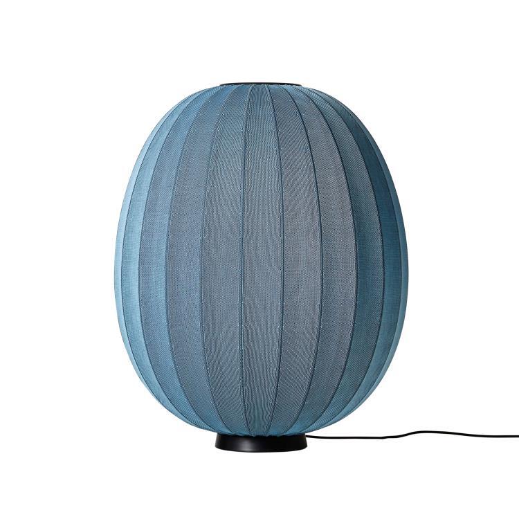 Lampe de sol ovale polyester tricoté Ø65cm KNIT WIT LEVEL Stone Blue