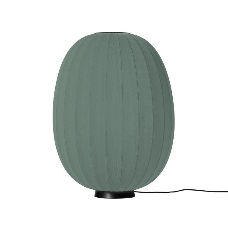 Lampe de sol ovale polyester tricoté Ø65cm KNIT WIT LEVEL Tweed Green