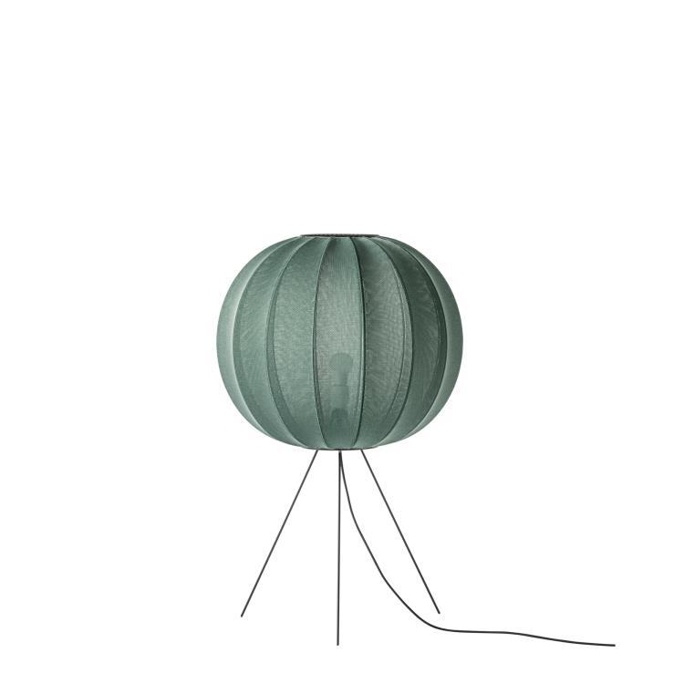 Lampe de sol ronde polyester tricoté Ø60cm KNIT WIT ROUND MEDIUM Tweed Green