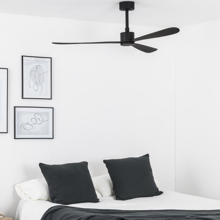 Ventilateur de plafond 3 lames Acier/ABS Ø132cm AMELIA Noir