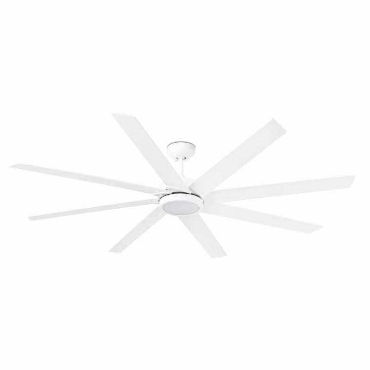 Ventilateur de plafond 8 pâlesAcier/Contreplaqué avec lumière LED Ø165cm CENTURY Blanc