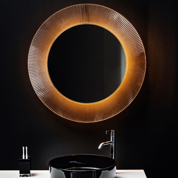 Miroir lumineux LED Salle de Bain Ø78cm ALL SAINTS ambre