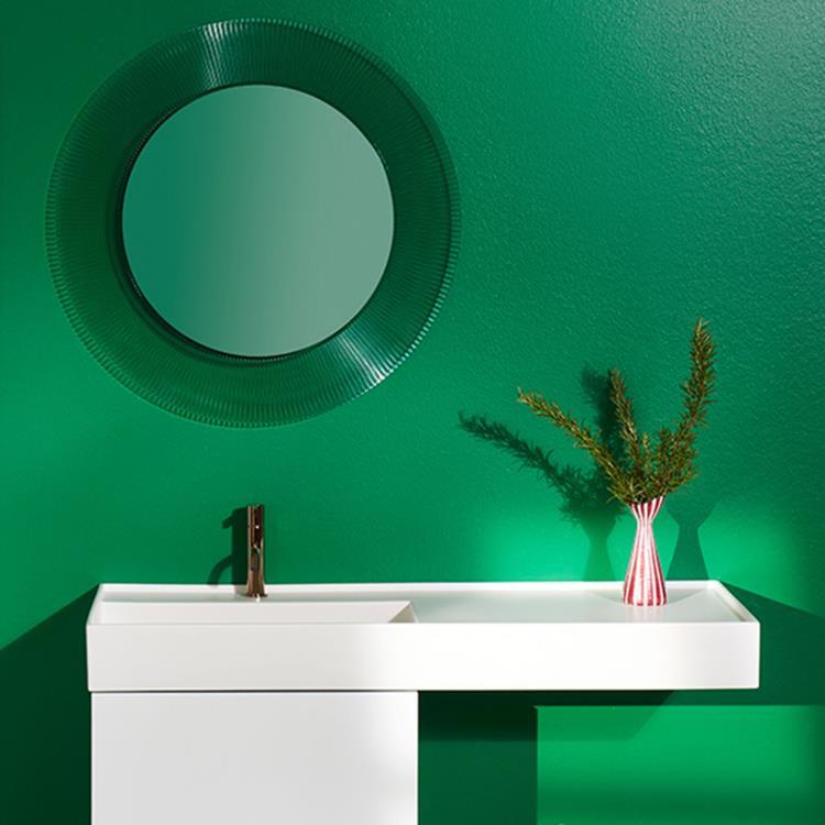 Miroir lumineux LED Salle de Bain Ø78cm ALL SAINTS Vert d'eau