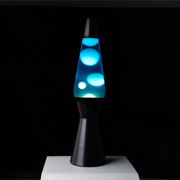 Lampe lave Métal/Verre H40cm BULLET Cyan
