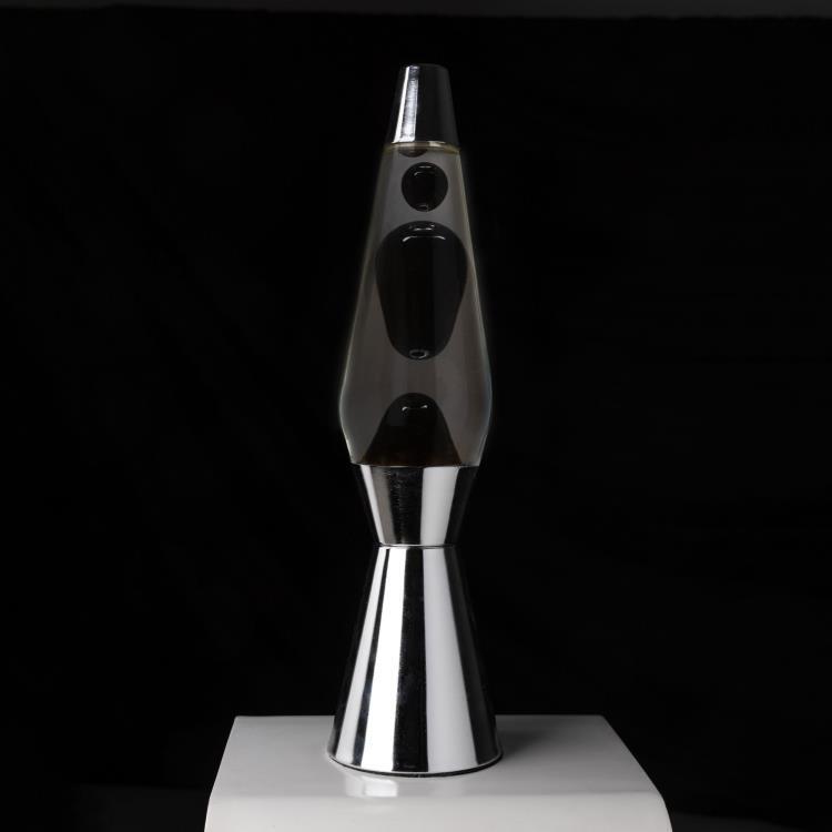 Lampe lave Métal/Verre H40cm BULLET Noir