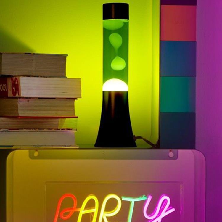 Lampe lave Métal/Verre H33cm LAVA MINI Vert et Jaune