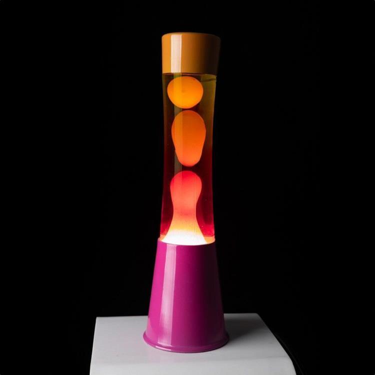 Lampe lave Métal/Verre H39cm TOWER Rose et Orange