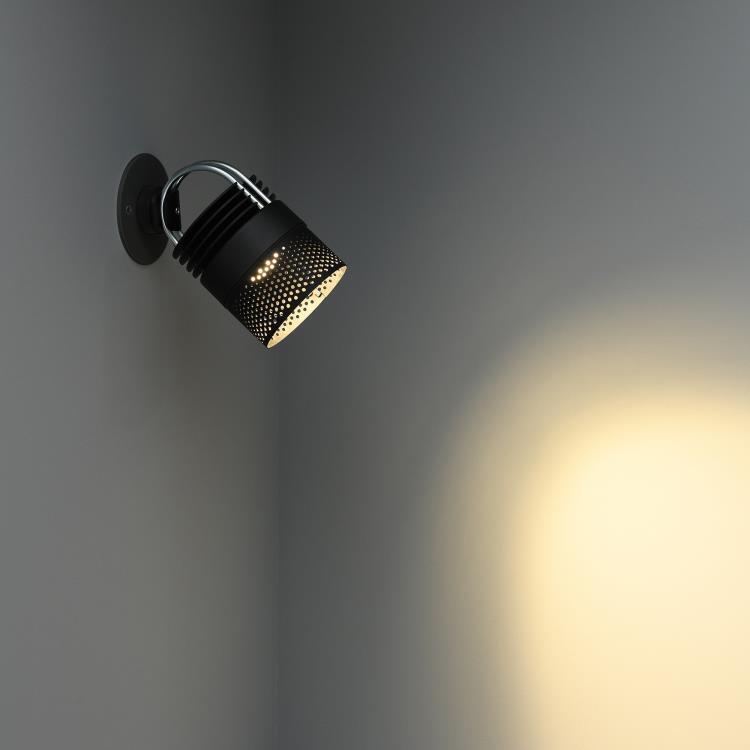 Spot LED perforé dimmable Métal Ø10cm MOD RECESSED Noir
