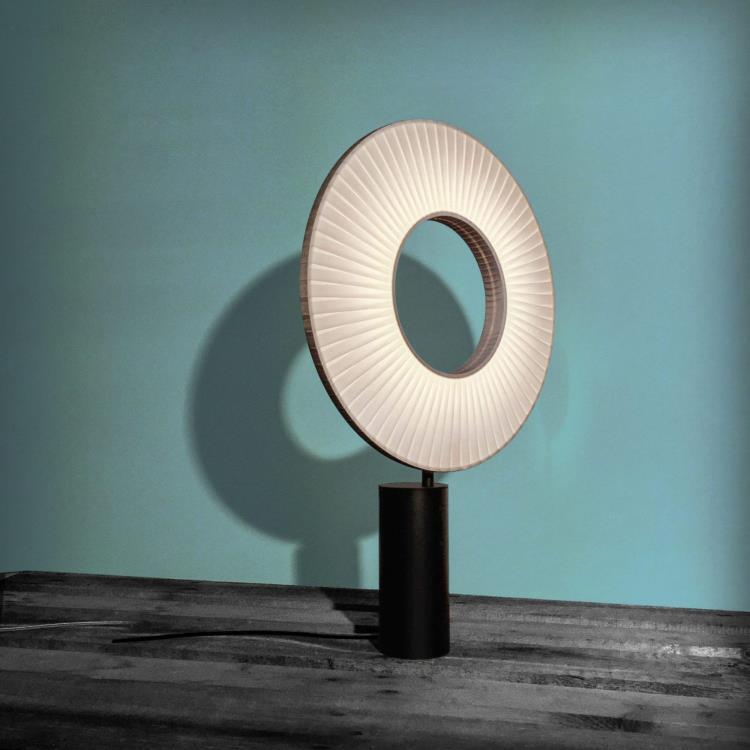 Lampe à poser simple LED rond H75cm IRIS Blanc