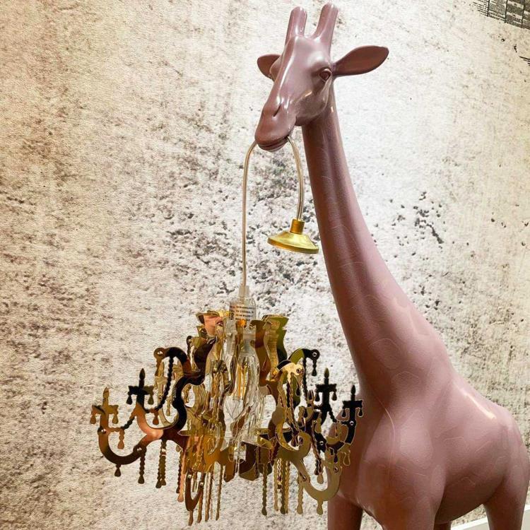 Lampadaire Girafe H100cm GIRAFFE IN LOVE XS vieux rose