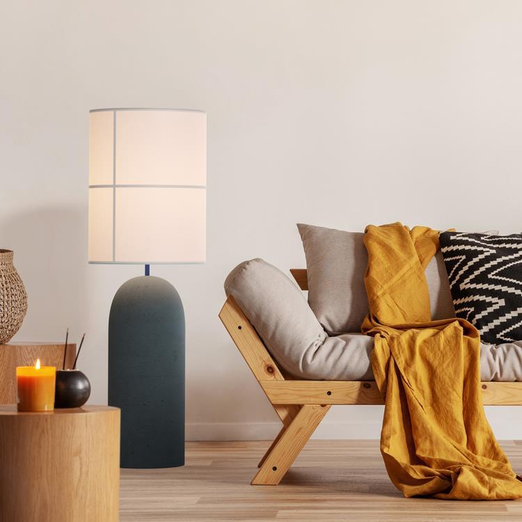 Lampe de Sol Ciment/Tissu H115cm RANIA Anthracite