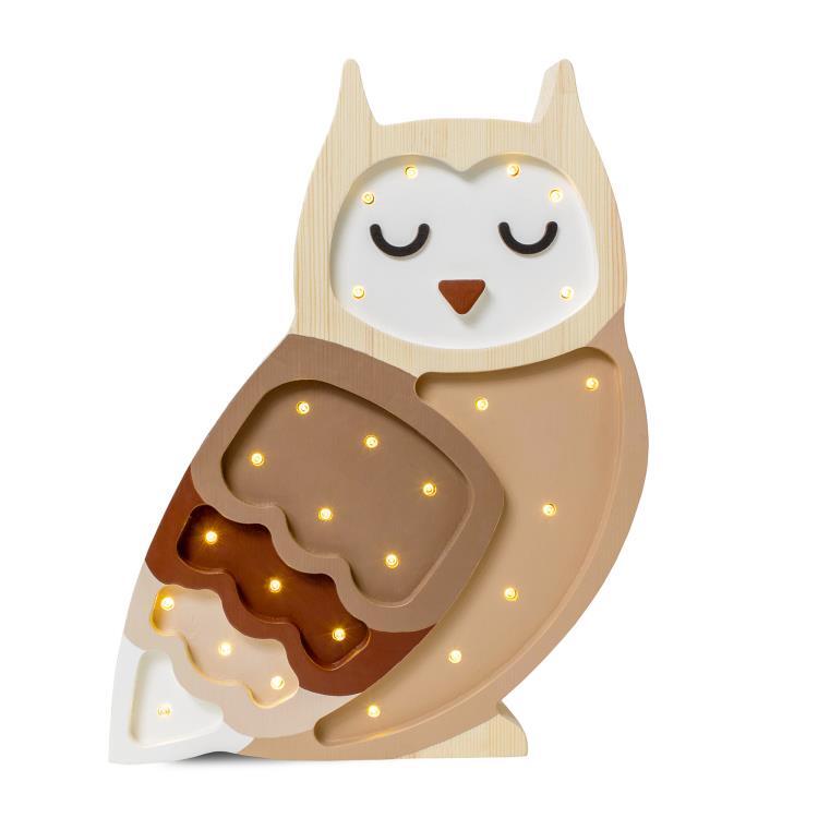 Lampe à poser LED Hibou H35cm OWL Ombre brown