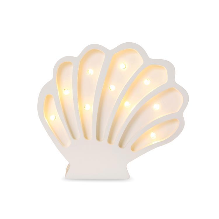 Lampe à poser LED Coquillage H16cm SEASHELL blanc perle