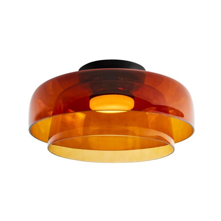 Plafonnier LED 2 diffuseurs Verre dimmable Ø42cm LEVELS ambre