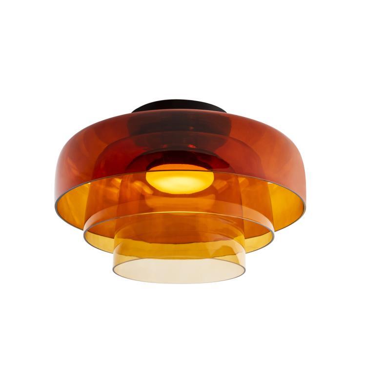 Plafonnier LED 3 diffuseurs Verre dimmable Ø42cm LEVELS ambre