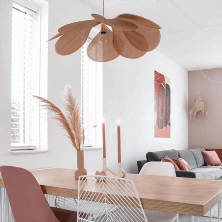 Suspension Coton/Laiton Ø80cm avec tige 100cm L'ORIGINELLE Nude ombré