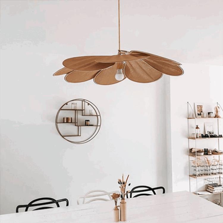 Suspension Coton/Laiton Ø80cm avec tige 50cm L'ORIGINELLE Nude ombré