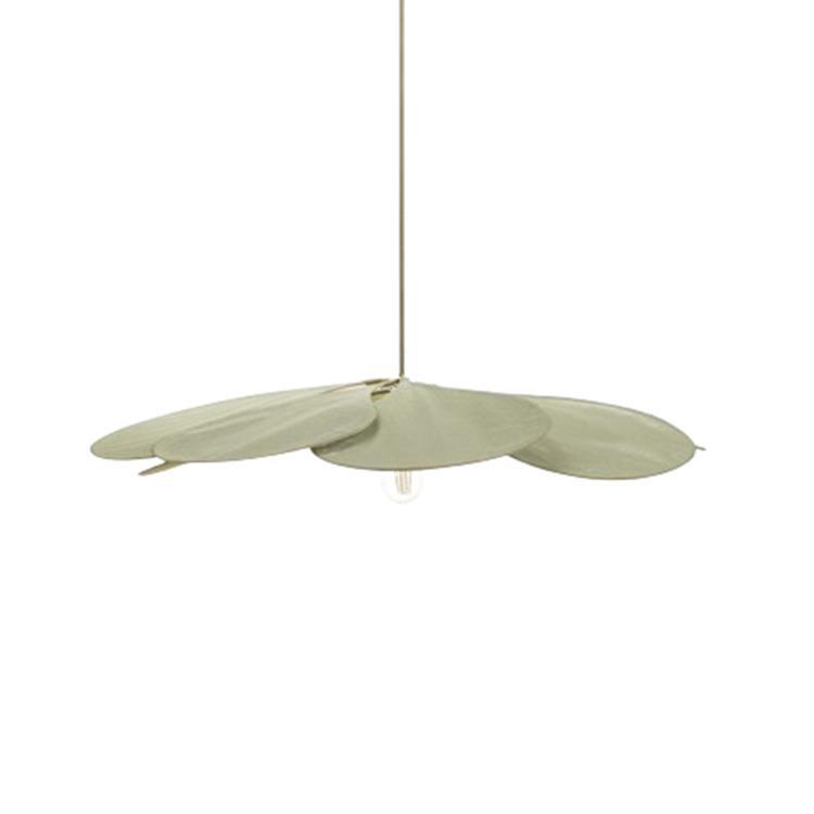 Suspension Coton/Laiton Ø80cm avec tige 50cm L'ORIGINELLE Tilleul