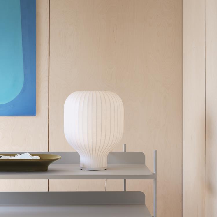Lampe à poser Cocon/Métal Ø29cm STRAND Blanc