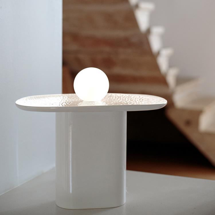 Lampe à poser LED Céramique H30cm CLAPOT Blanc