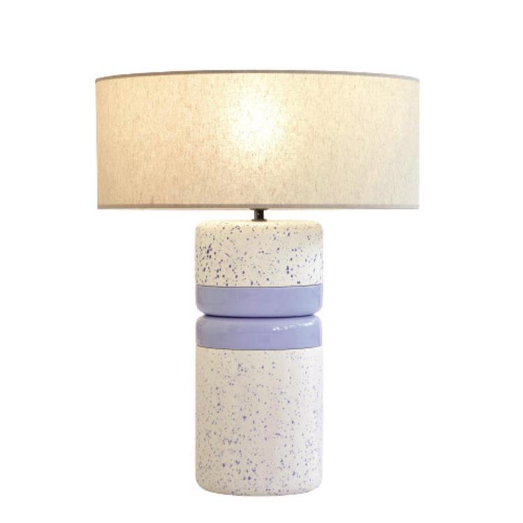 Lampe de sol Céramique/Lin H63cm TOTEM lavande