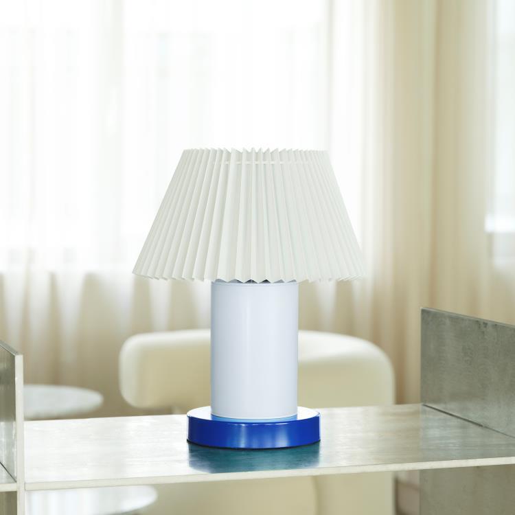 Lampe à poser Métal/PVC H35cm CELLU Bleu