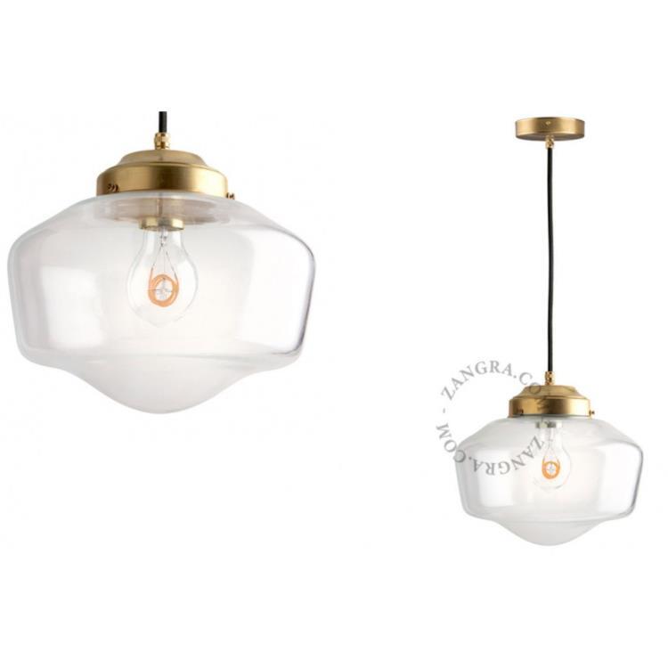 Suspension Laiton/Verre Ø11cm GLASS Laiton
