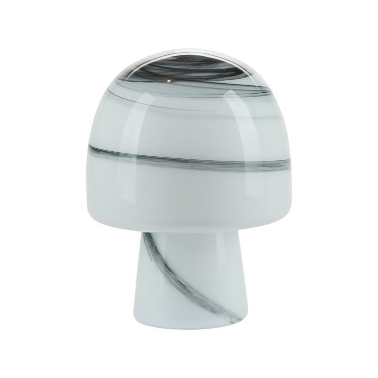 Lampe à poser Verre H27cm FUNGHI noir et blanc