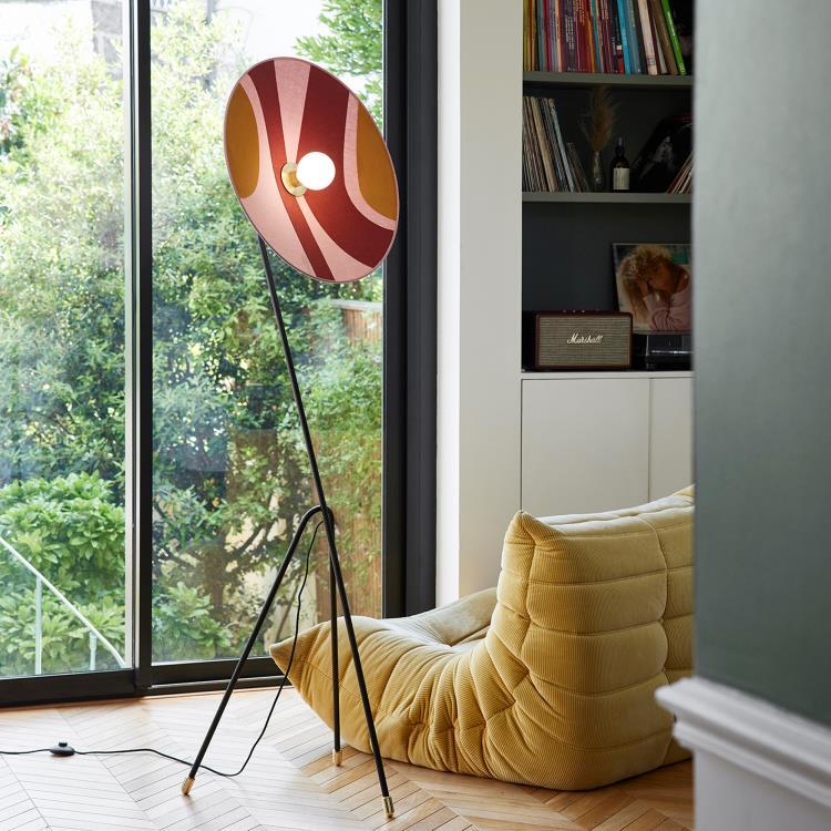 Lampadaire Bi-matière Coton H180cm SEVENTIES Seventies Rose