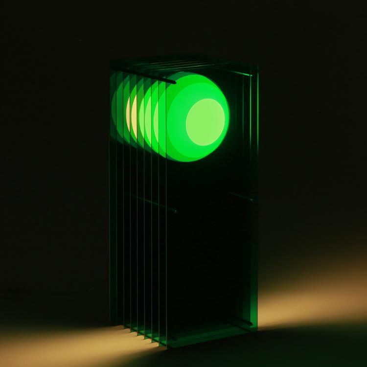 Lampe à poser LED Acrylique H60cm LOP BIG RECTANGLE Vert
