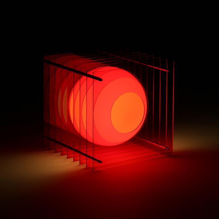 Lampe à poser LED Acrylique H24cm LOP BIG SQUARE Rouge