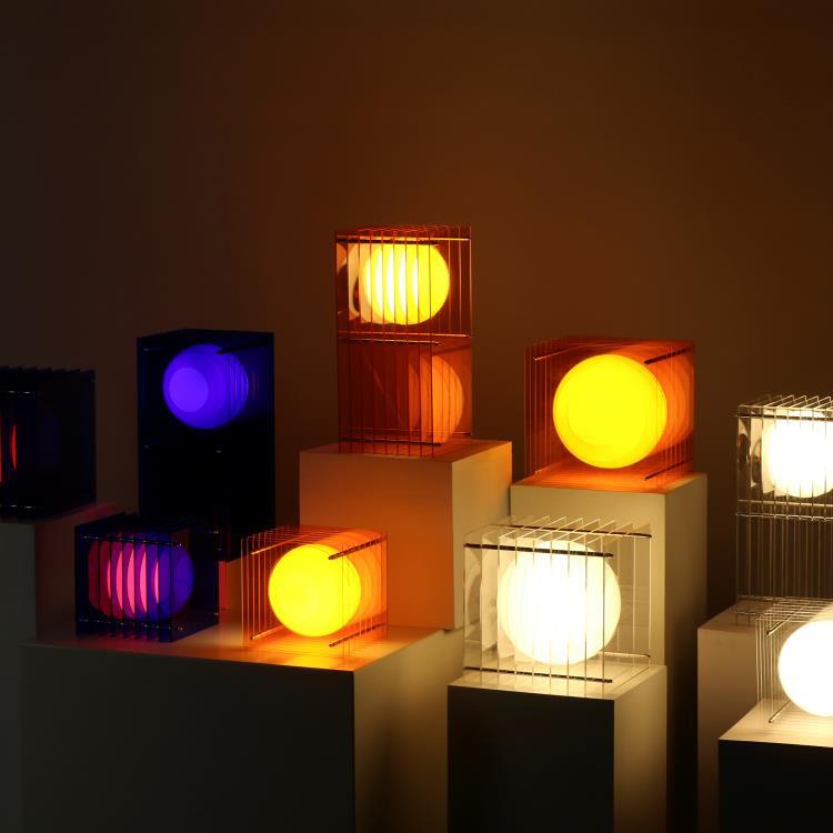 Lampe à poser LED Acrylique H38cm LOP SMALL RECTANGLE Orange