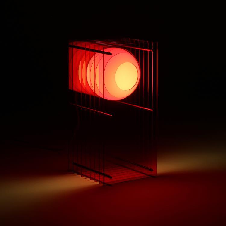 Lampe à poser LED Acrylique H38cm LOP SMALL RECTANGLE Rouge
