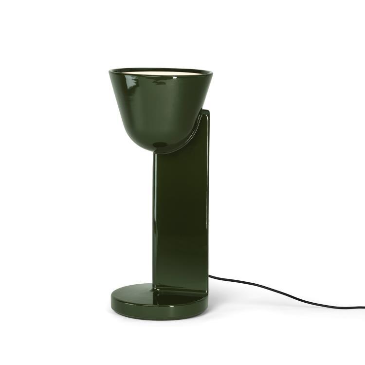 Lampe à poser Céramique Edition Limitée variateur intégré H50cm CERAMIQUE UP vert mousse