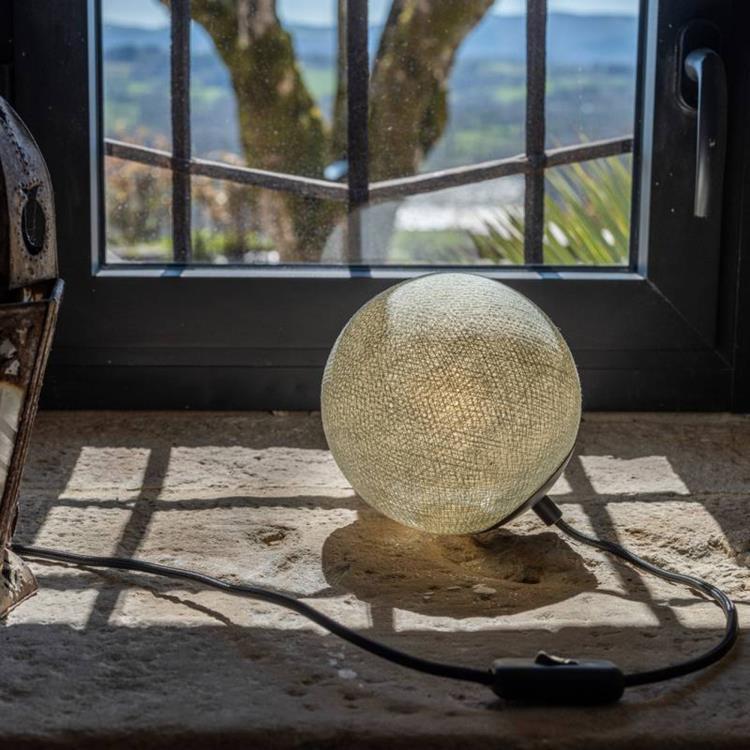 Suspension nomade globe tissé Ø17cm APAPA azur