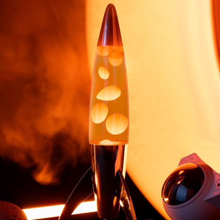Lampe lave Métal/Verre H45cm ROCKET Orange