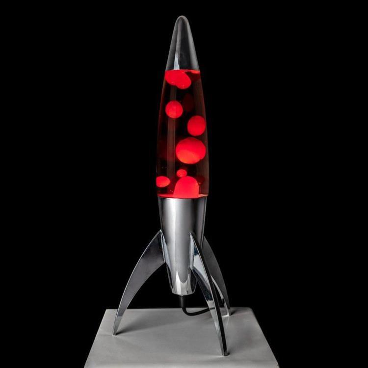 Lampe lave Métal/Verre H45cm ROCKET Rouge