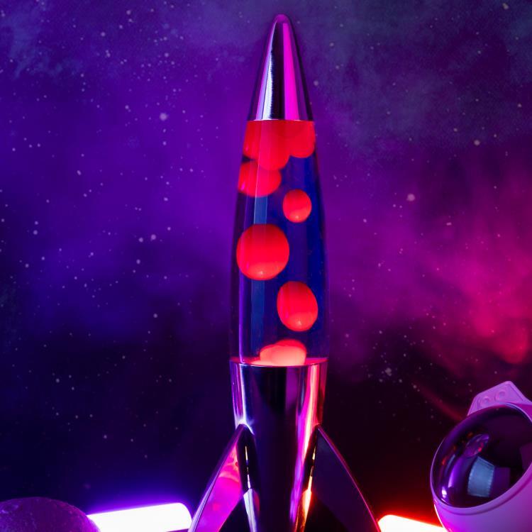 Lampe lave Métal/Verre H45cm ROCKET Violet
