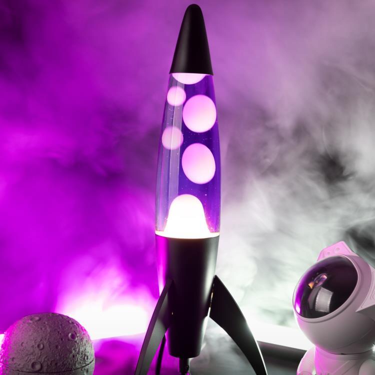 Lampe lave Métal/Verre H45cm ROCKET Violet Very Peri