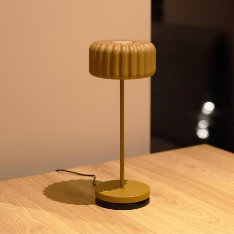 Lampe à poser d'extérieur sans fil avec variateur H29cm DENTELLES BISTRO argile