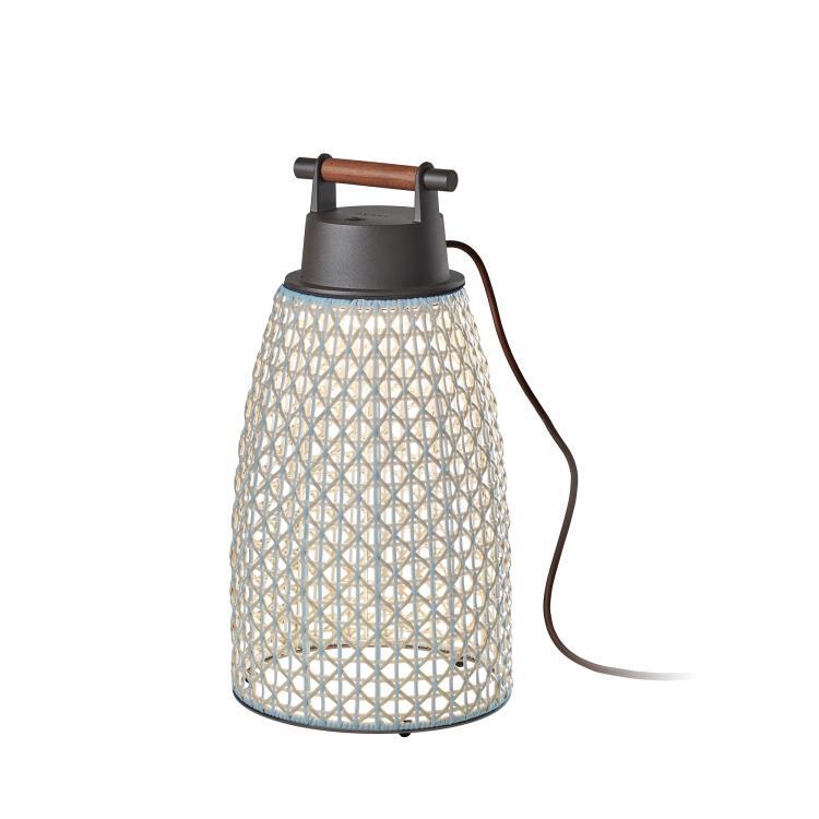 nans-lampe de sol d'extérieur led métal/fibres synthétiques variateur intégré h48cm