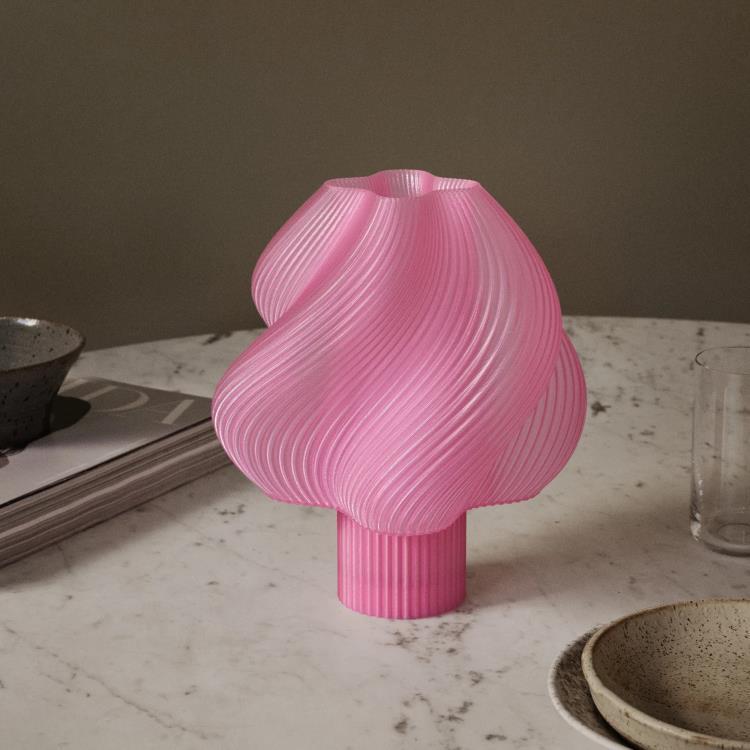 Lampe sans fil LED variateur intégré Plastique recyclé H23cm SOFT SERVE PORTABLE Sorbet Rose