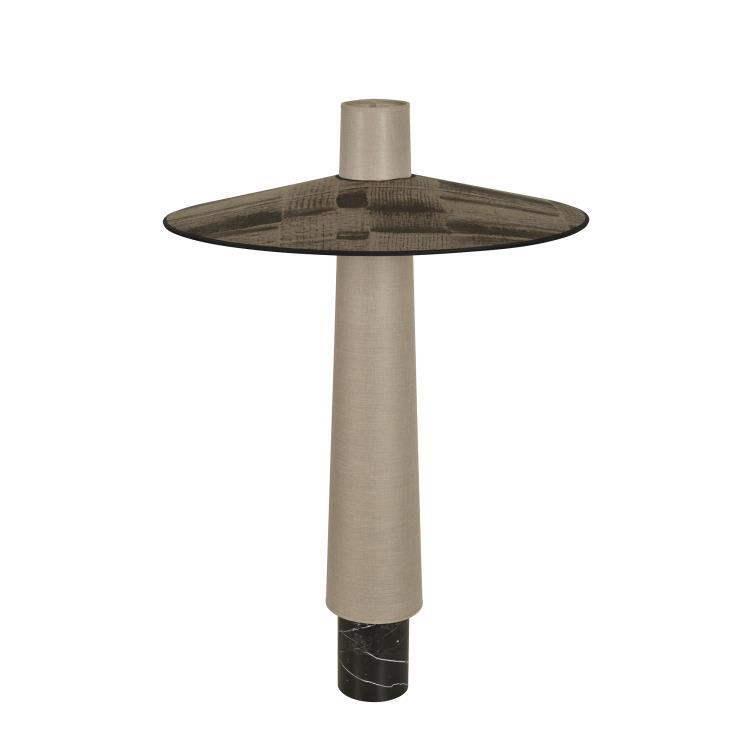 THESEE-Lampadaire Lin/Marbre H107cm graphite Forestier - designé par
