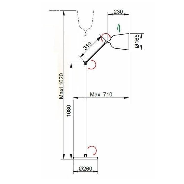 Lampadaire H162cm MEKANO Noir