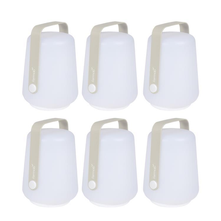Pack 2 lots de 3 lampes nomades LED d'extérieur H12cm BALAD Gris argile