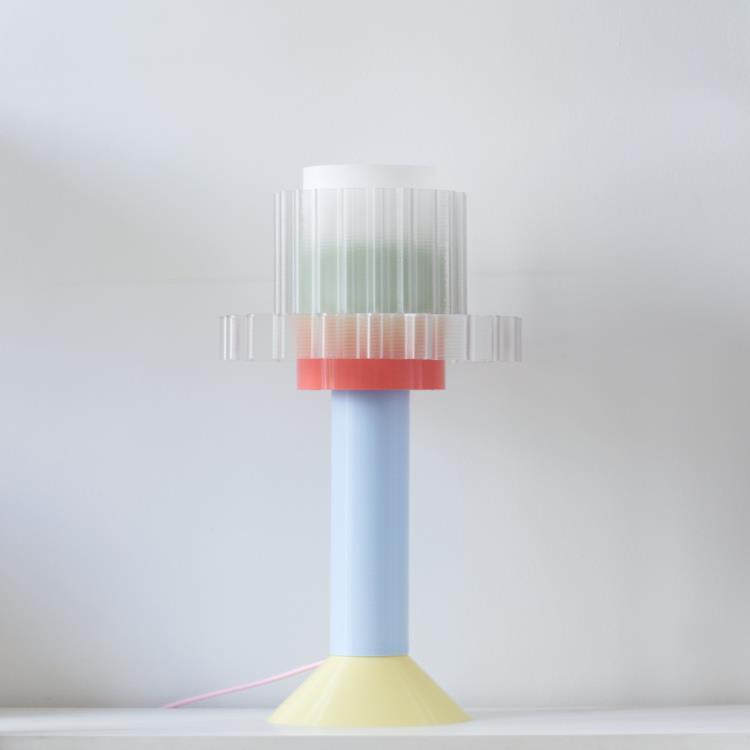 Lampe à poser matériaux recyclés H51cm GIGI Câble menthe / Bleu ciel / Menthe / Jaune / Corail / Blanc