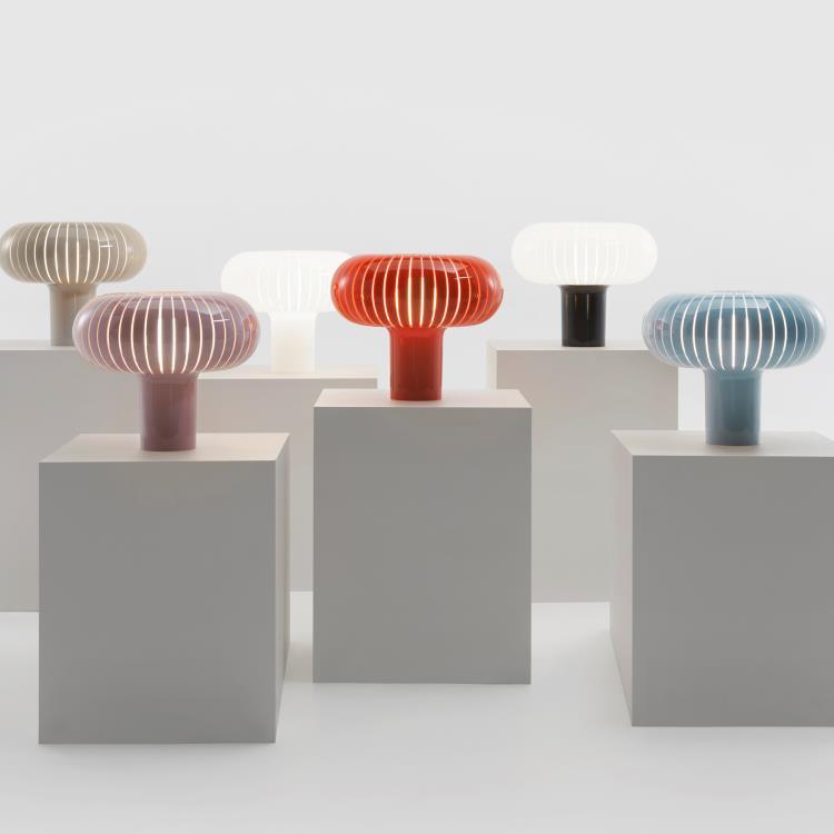 Lampe à poser PMMA recyclé H43cm TERESA blanc et noir