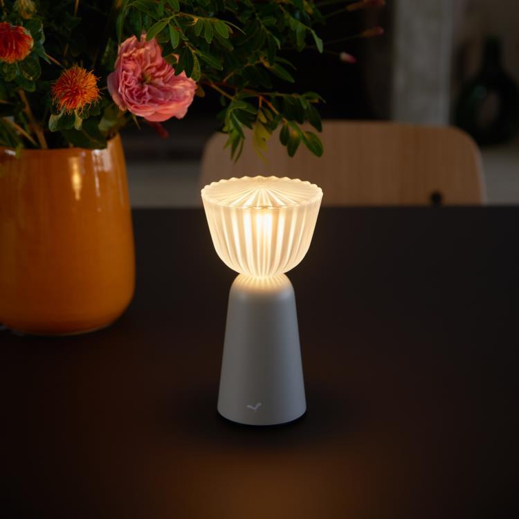 Lampe à poser LED sans fil H20cm SWIING Gris argile